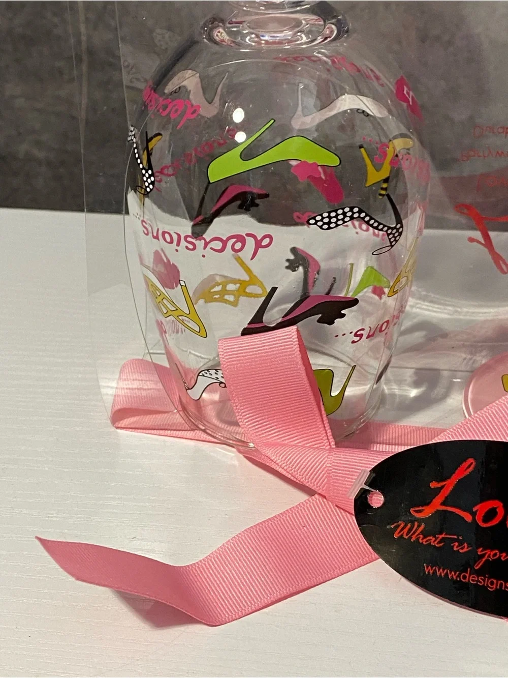 Lolita Decisions Acrylic Wine Glasses Set of 2 Love My Party of Two New⁠